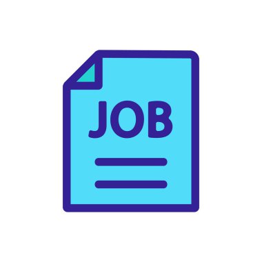 iş belgesi simgesi vektörü. İzole edilmiş kontür sembolü gösterimi