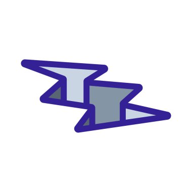 Çatlak ikon vektörü. İzole edilmiş kontür sembolü gösterimi