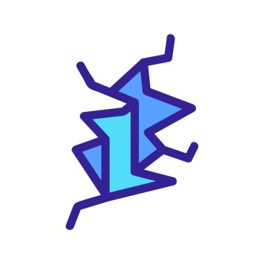 Çatlak ikon vektörü. İzole edilmiş kontür sembolü gösterimi