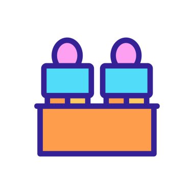 Çalışan ortaklar ikon vektörü. İzole edilmiş kontür sembolü gösterimi