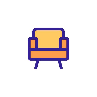 Koltuk ikonu vektörü. İzole edilmiş kontür sembolü gösterimi