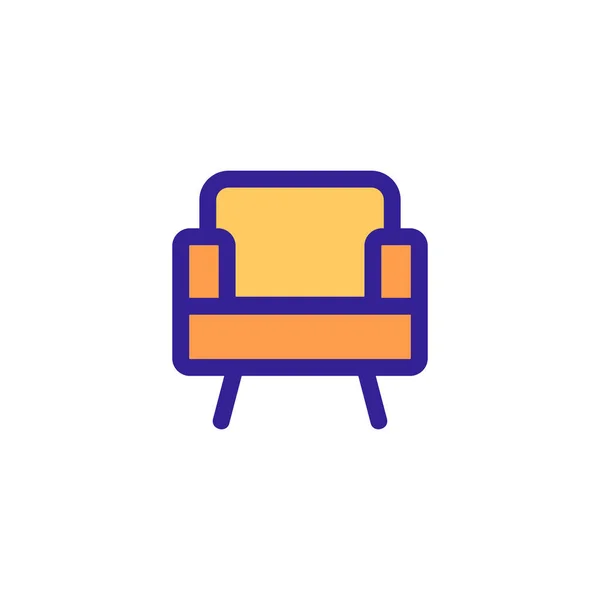 Chaise icône vecteur. Illustration de symbole de contour isolé — Image vectorielle