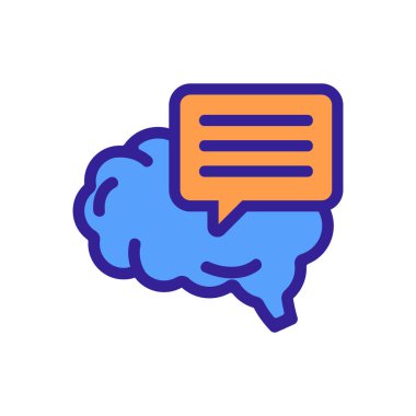 Bilinç simgesi vektörü. İzole edilmiş kontür sembolü gösterimi