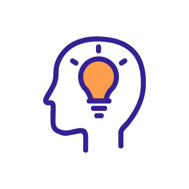 Bilinç simgesi vektörü. İzole edilmiş kontür sembolü gösterimi