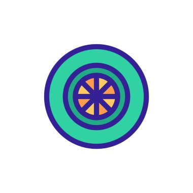 Lastik ikonu vektörü. İzole edilmiş kontür sembolü gösterimi