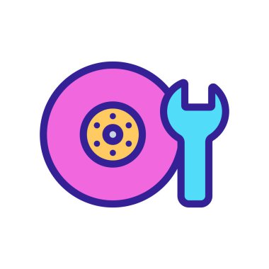 Lastik ikonu vektörü. İzole edilmiş kontür sembolü gösterimi