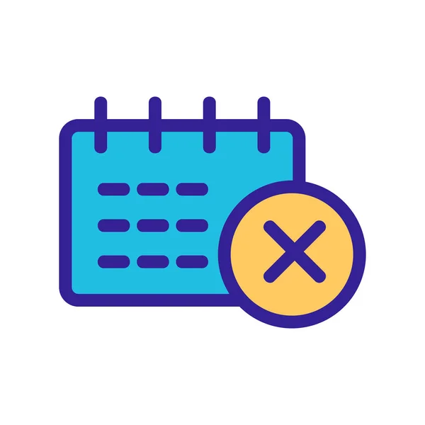 Calendário cancelando o vetor ícone. Isolado contorno símbolo ilustração —  Vetores de Stock
