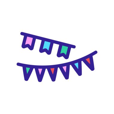 Bayrak partisi ikon vektörü. İzole edilmiş kontür sembolü gösterimi