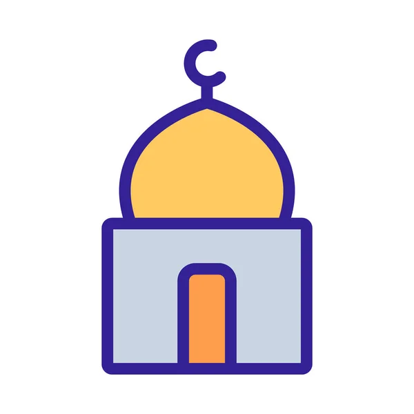 Vettore dell'icona della moschea. Illustrazione del simbolo del contorno isolato — Vettoriale Stock