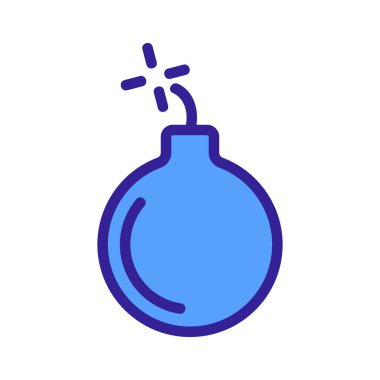 Bomba ikon vektörünü yakıyor. İzole edilmiş kontür sembolü gösterimi