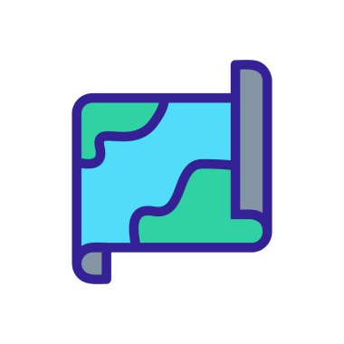 Harita rotası ikon vektörü. İzole edilmiş kontür sembolü gösterimi