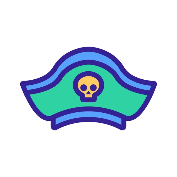 Cap Pirate Icon Vektor. Isolierte Kontursymboldarstellung — Stockvektor