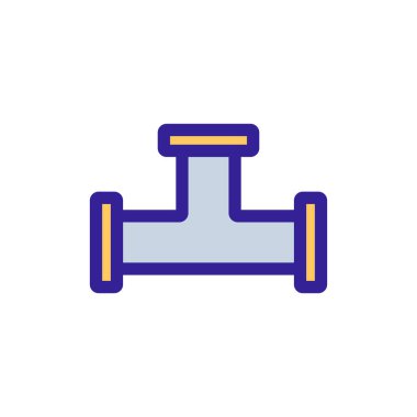 Tesisat boru ikonu vektörü. İzole edilmiş kontür sembolü gösterimi
