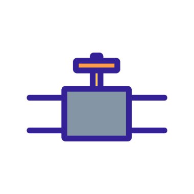 Tesisat boru ikonu vektörü. İzole edilmiş kontür sembolü gösterimi