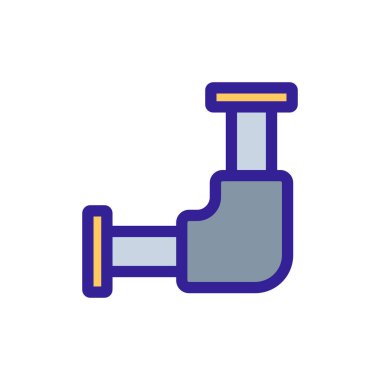 Tesisat boru ikonu vektörü. İzole edilmiş kontür sembolü gösterimi