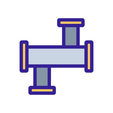 Tesisat boru ikonu vektörü. İzole edilmiş kontür sembolü gösterimi
