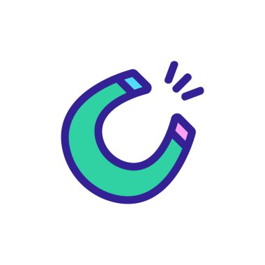 Mıknatıs simgesi vektörü. İzole edilmiş kontür sembolü gösterimi