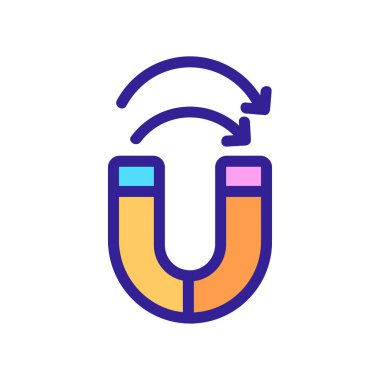 Mıknatıs simgesi vektörü. İzole edilmiş kontür sembolü gösterimi