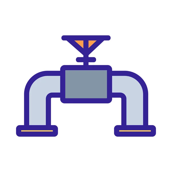 Rohrleitungssymbolvektor. Isolierte Kontursymboldarstellung — Stockvektor