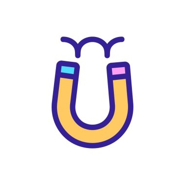 Mıknatıs simgesi vektörü. İzole edilmiş kontür sembolü gösterimi