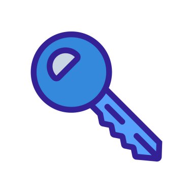 anahtar simge vektörü. İzole edilmiş kontür sembolü gösterimi