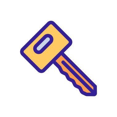 anahtar simge vektörü. İzole edilmiş kontür sembolü gösterimi