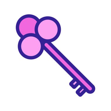 anahtar simge vektörü. İzole edilmiş kontür sembolü gösterimi