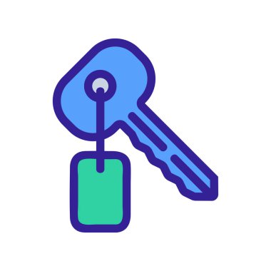 anahtar simge vektörü. İzole edilmiş kontür sembolü gösterimi