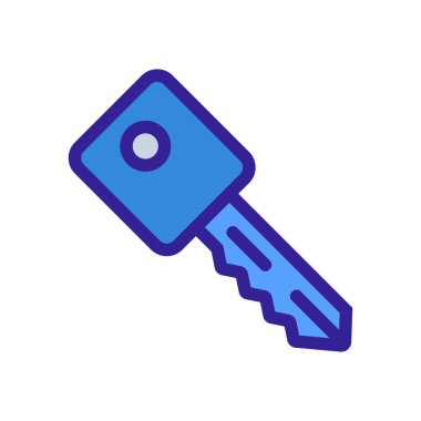 anahtar simge vektörü. İzole edilmiş kontür sembolü gösterimi