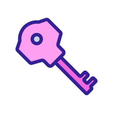 anahtar simge vektörü. İzole edilmiş kontür sembolü gösterimi