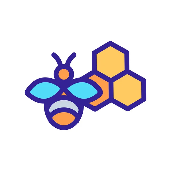 Vector ícone abelha mel. Isolado contorno símbolo ilustração — Vetor de Stock