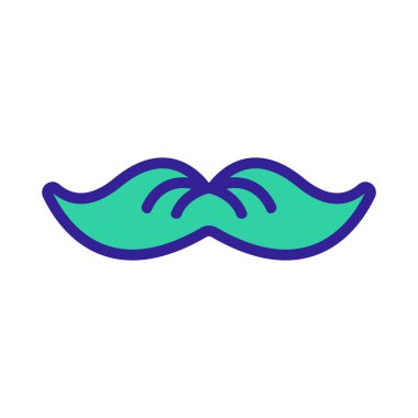 Bıyık ikonu vektörü. İzole edilmiş kontür sembolü gösterimi