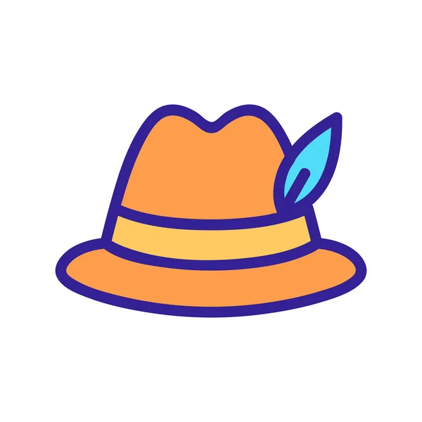 Wektor ikony kapelusza. Ilustracja izolowanego symbolu konturu — Wektor stockowy