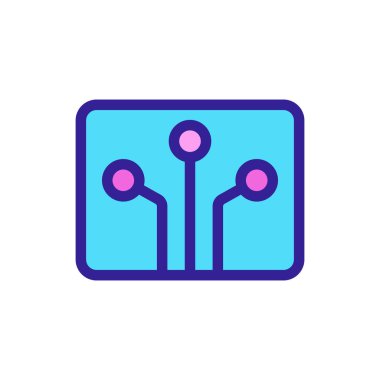 çip simgesi vektörü. İzole edilmiş kontür sembolü gösterimi