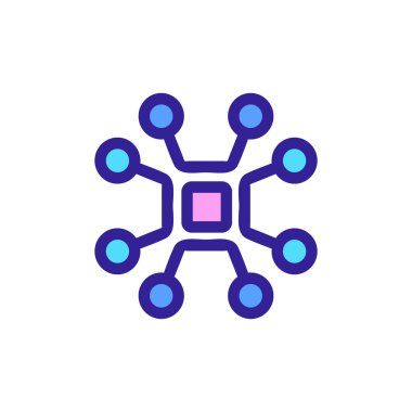 çip simgesi vektörü. İzole edilmiş kontür sembolü gösterimi