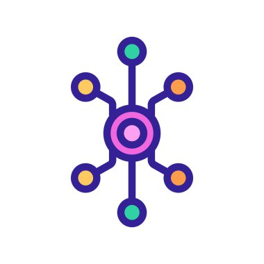 çip simgesi vektörü. İzole edilmiş kontür sembolü gösterimi