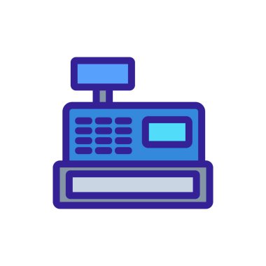 Kasiyer ikon vektörü. İzole edilmiş kontür sembolü gösterimi