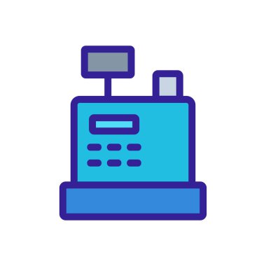 Kasiyer ikon vektörü. İzole edilmiş kontür sembolü gösterimi