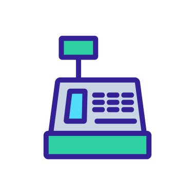 Kasiyer ikon vektörü. İzole edilmiş kontür sembolü gösterimi