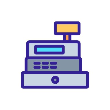 Kasiyer ikon vektörü. İzole edilmiş kontür sembolü gösterimi