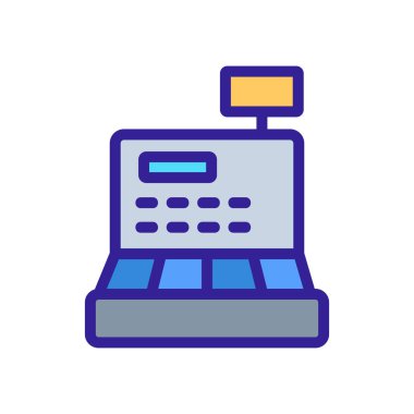 Kasiyer ikon vektörü. İzole edilmiş kontür sembolü gösterimi