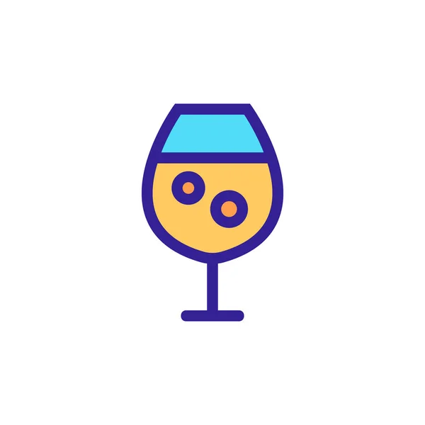 Vaso de vino icono vector. Ilustración del símbolo de contorno aislado — Vector de stock