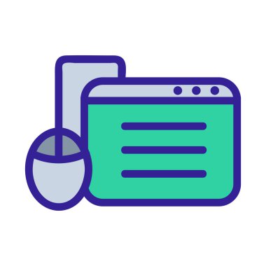 Tarayıcı fare simgesi vektörü. İzole edilmiş kontür sembolü gösterimi