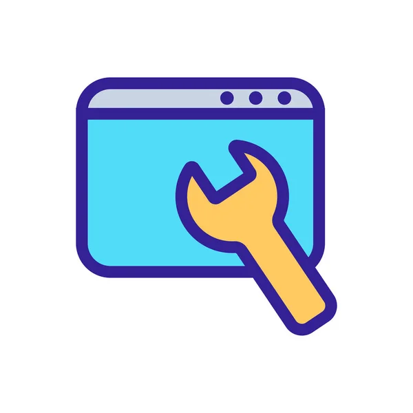 Vetor de ícone de ajuste de navegador. Isolado contorno símbolo ilustração — Vetor de Stock