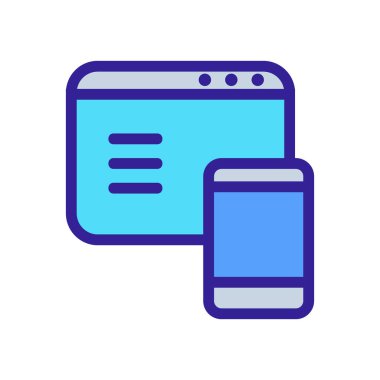 Tarayıcı telefon simgesi vektörü. İzole edilmiş kontür sembolü gösterimi