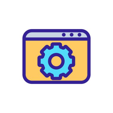 Tarayıcı simge ayarlama vektörü. İzole edilmiş kontür sembolü gösterimi