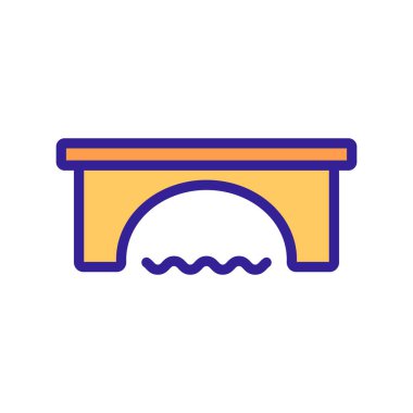 Köprü simgesi vektörü. İzole edilmiş kontür sembolü gösterimi