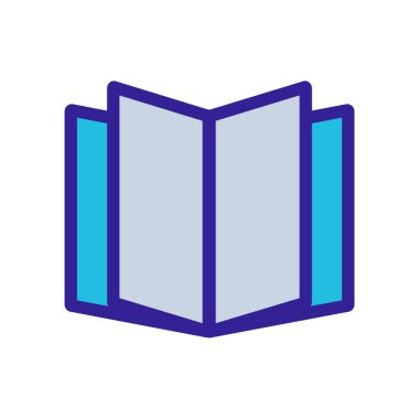 Kitapçık simgesi vektörü. İzole edilmiş kontür sembolü gösterimi