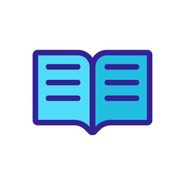 Kitapçık simgesi vektörü. İzole edilmiş kontür sembolü gösterimi