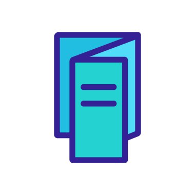 Kitapçık simgesi vektörü. İzole edilmiş kontür sembolü gösterimi